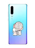Oihxse Compatible pour Huawei Nova 6 Coque [Mignon Transparente Éléphant Lapin Motif Séries] Housse TPU Souple Protection Étui Ultra Mince ...