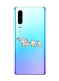 Oihxse Compatible pour Huawei P9 Plus Coque [Mignon Transparente Éléphant Lapin Motif Séries] Housse TPU Souple Protection Étui Ultra Mince ...