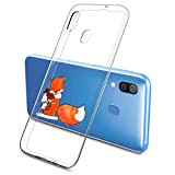 Oihxse Compatible pour Silicone Samsung Galaxy A01 Coque Crystal Transparente TPU Ultra Fine Souple Housse avec Motif [Elephant Lapin] Anti-Rayures ...