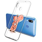 Oihxse Compatible pour Silicone Samsung Galaxy A11 Coque Crystal Transparente TPU Ultra Fine Souple Housse avec Motif [Elephant Lapin] Anti-Rayures ...