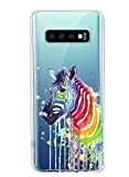 Oihxse Cristal Clear Coque pour Samsung Galaxy S10 Plus Silicone TPU Souple Protection Etui [Jolie Aquarelle Animal Design] Anti-Choc Anti-Scratch ...