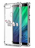 Oihxse Crystal Coque pour Huawei P40 Pro Transparent Silicone TPU Etui Air Cushion Coin avec Motif [Elephant Lapin] Housse Antichoc ...