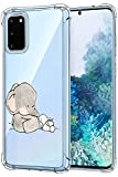 Oihxse Crystal Coque pour Samsung Galaxy M31 Transparent Silicone TPU Etui Air Cushion Coin avec Motif [Elephant Lapin] Housse Antichoc ...