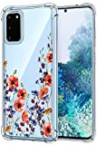 Oihxse Transparent Coque pour Samsung Galaxy M30/A40S Souple TPU Silicone Protection Etui Air Cushion [Shock-Absorption] [Anti-Rayures] Fleurs Motif Housse Bumper ...