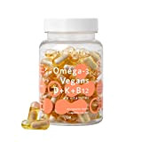 Omega 3 Vegan avec Vitamine D3, K2 et B12 + Magnésium, Biotine et 7 Vitamines - Multivitamines avec Huile D'algues ...