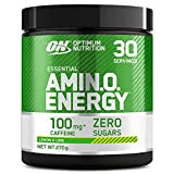 Optimum Nutrition Amino Energy, Pre workout en Poudre, Energy Drink avec Bêta-Alanine, Vitamine C, Caféine et Acides Aminés, Saveur Citron ...