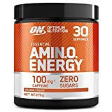 Optimum Nutrition Amino Energy, Pre workout en Poudre, Energy Drink avec Bêta-Alanine, Vitamine C, Caféine et Acides Aminés, Saveur Orange, ...