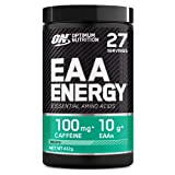 Optimum Nutrition EAA Energy, Mélange Complet d'Acides Aminés Essentiels avec Caféine, Pre Workout en Poudre sans Sucre, Saveur Mojito, 27 ...