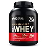 Optimum Nutrition Gold Standard 100% Whey Protéine en Poudre avec Whey Isolate, Proteines Musculation Prise de Masse, Fraise, 76 Portions, ...