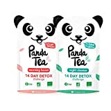 Panda Tea Thé et Infusion Detox Cure Minceur Bio - 28 Sachets/Infusettes - Challenge 14 jours - Certifié Biologique Cadeau