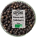 POIVRE NOIR TELLICHERRY BIOLOGIQUE 100 gr - Gūstae - Grain grande qualité conditionné en France dans son sachet fraîcheur