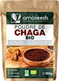 Poudre de Chaga Bio 150G | Tonifiant, Antioxydant, 8,9% Bêta-glucanes, Défenses Immunitaires | Qualité Supérieure