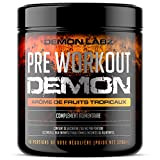 Pre Workout Demon – Complément puissant pré-entrainement avec créatine, caféine, bêta-alanine et glutamine (360 grammes, 40 portions) (Fruits Tropicaux)