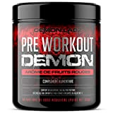 Pre Workout Demon – Complément puissant pré-entrainement avec créatine, caféine, bêta-alanine et glutamine (360 grammes, 40 portions) (Fruits Rouges)