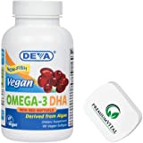 PremiumVital, Deva, Vegan Omega-3 DHA, 90 Capsules molles végétaliennes, avec Pilulier Pratique, Testé en Laboratoire, Sans Gluten, Sans Soja, Végétarien, ...