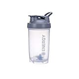 Protein Shakers Cup Sports Supplements Shakers avec Mixer Ball Fitness Milkshake Sportifs Tasse à eau d'entraînement portable 500 ml (gris)