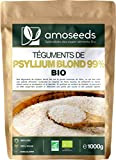 Psyllium Blond Bio 1KG | Téguments Purs 99% | 88% de Fibres, Transit, Sans gluten | Qualité Supérieure