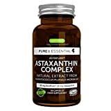 Pure & Essential Astaxanthine, Complexe Antioxydant, 42mg d'AstaPure, algues naturelles et durables, avec lutéine et zéaxanthine, vegan, 90 capsules