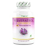 Resvératrol avec 500 mg par capsule - Premium : 98% de trans-resvératrol provenant d'un extrait de racine de renouée japonaise ...