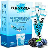 Revival Hydratation Rapide Boisson Électrolyte - Poudre Pour Réhydratante, Supplément Haute Teneur en Vitamine C, Comprimés Hydratants Effervescents - Baie ...