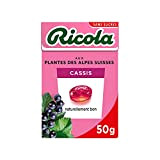 Ricola - Bonbons aux Plantes Suisses - Parfum Cassis - Rafraîchissant - Sans Sucres - Boîte de 50g