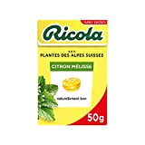Ricola - Bonbons aux Plantes Suisses - Parfum Citron Mélisse - Rafraîchissant - Sans Sucres - Boîte de 50g