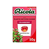 Ricola - Bonbons aux Plantes Suisses - Parfum Cranberry - Rafraîchissant - Sans Sucres - Boîte de 50g