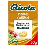 Ricola - Bonbons aux Plantes Suisses - Parfum Plantes Caramel - Gourmand et Frais - Sans Sucres - Boîte de ...