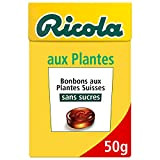 Ricola - Bonbons aux Plantes Suisses - Parfum Plantes - Rafraîchissant - Sans Sucres - 1 Boîte de 50g, lot ...
