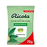 Ricola - Bonbons Suisses aux Plantes - Parfum Eucalyptus - Apaisant et Extra Frais - Sans Sucres - Colorants et ...