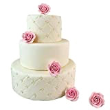 Roses en sucre, lot de 5 fleurs pour décoration gâteaux, fête, anniversaire (4 cm, 5 Roses)
