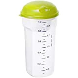 Rotho Take & Shake Shaker 1l avec récipient pour vinaigrette pour emporter salade, muesli etc., Plastique (PP) sans BPA, transparent/vert, ...