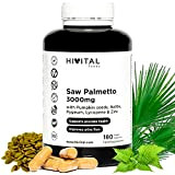 Saw Palmetto 3000 mg. 180 gélules végétaliennes pour 3 mois de traitement. Palmier Nain naturel pour traiter les problèmes de ...