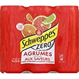 Schweppes Boisson gazeuse aux extraits naturels d'orange et arômes pamplemousse, citron vert et mandarine - Les 6 canettes de 33cl