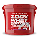 Scitec Nutrition 100% Whey Protein Professional avec des acides-aminés clés et des enzymes digestives, sans gluten, 5 kg, Fraise - ...