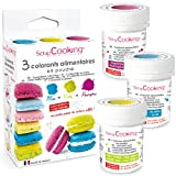 ScrapCooking - 3 Colorants Artificiels en Poudre - Bleu, Vert, Pourpre - Colorants Alimentaires Pâtisserie Comestibles - Gâteaux, Biscuits & ...