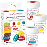 ScrapCooking - 3 Colorants Artificiels en Poudre - Rouge Jaune Bleu - Colorants Alimentaires Pâtisserie Comestibles – Couleurs Primaires - ...