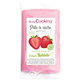 ScrapCooking - Pâte à Sucre Rose Goût Fraise 250 g - Arôme d’Origine Naturelle - Sans Huile de Palme - ...