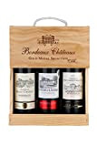Sélection Bordeaux - Coffret cadeau vin rouge médaille d'or en caisse bois - Idéal pour offrir - Origine : Bordeaux, ...