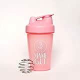 Shaker à protéines MamiGut, rose, anti-fuite, avec boule en métal pour un plaisir sans grumeaux, 400 ml, sans BPA