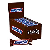 Snickers Bar au caramel et cacahuètes grillées enrobées de chocolat - 24 bars x50g (1200g)