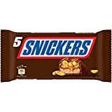 Snickers Barres de chocolat nappées de caramel et de cacahuètes - Le sachet de 5, 250g