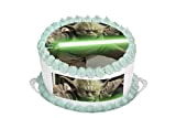 Star Wars Yoda 7.5 "pouces disque circulaire decoration gateau - Premium qualite sucre givrage feuilles de Imprime - Avec banniere ...