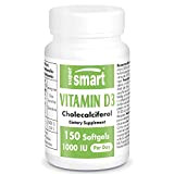 Supersmart - Vitamin D3 1,000 UI Par Jour - Cholécalciférol - Aide à Maintenir une Bonne Santé des Os, des ...