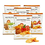 Supplify chips protéines (box mixte) - snack protéiné pour l`amaigrissement ou le renforcement musculaire - grignotez avec bonne conscience (6x50g)