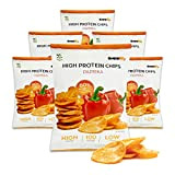 Supplify chips protéines (paprika) - snack protéiné pour l`amaigrissement ou le renforcement musculaire - grignotez avec bonne conscience (6x50g)