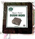 sushi nori bio grillé, organic toasted sushi nori seaweed 50 sheets/pack (3bag (150 sheets))