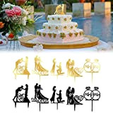 THATSRAD 10 PCS Cake Topper Mariage en Acrylique Cake Topper Mr et Mrs Topper de Gâteau de Mariage Cake Topper ...