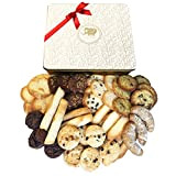 The Vegan Elephant coffret en métal, assortiment de biscuits Biologiques & Véganes : Mini cookies, tuiles, cigarettes russes, langues de ...