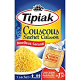 Tipiak Couscous sachet cuisson, moelleux garanti, cuisson parfaite en 1m30 - Les 5 sachets cuisson de 100g